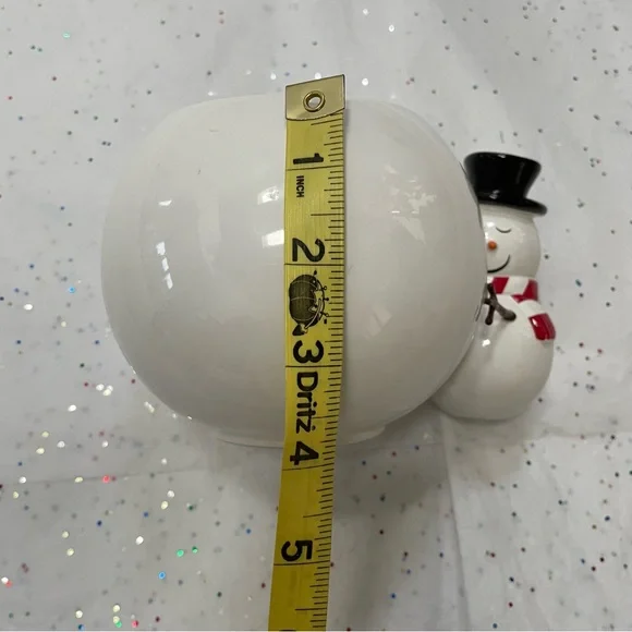 Vintage Y2K Telaflora Snowman Hugging a Snowball Planter, Candle Holder, Vase - Picture 9 of 11